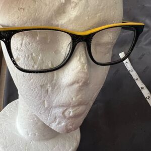 UNISEX FUZION EYEGLASS FRAMES yellow black & white design funky cute rare